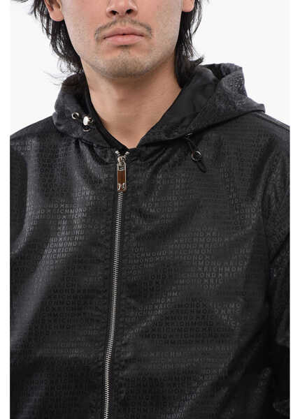 Jachete John Richmond Allover Ton-Su-Ton Logo Print Windbreaker Black Barbati (BM 16714383) 3