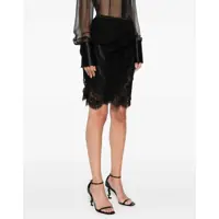 Fuste casual Dama - Fuste casual Saint Laurent Lace Wrap Pencil Skirt BLACK Femei (BM 16715016) - B-mall.ro