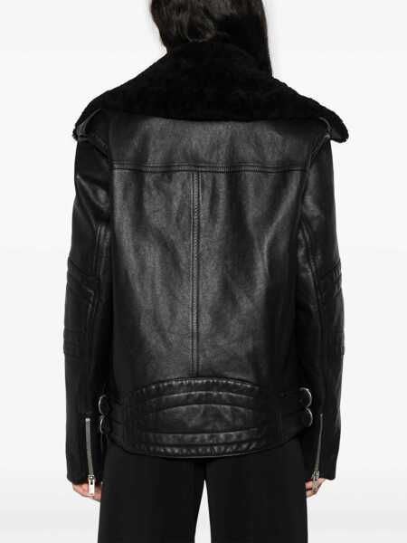 Geci biker Saint Laurent Leather Biker Jacket BLACK Femei (BM 16715070) 4