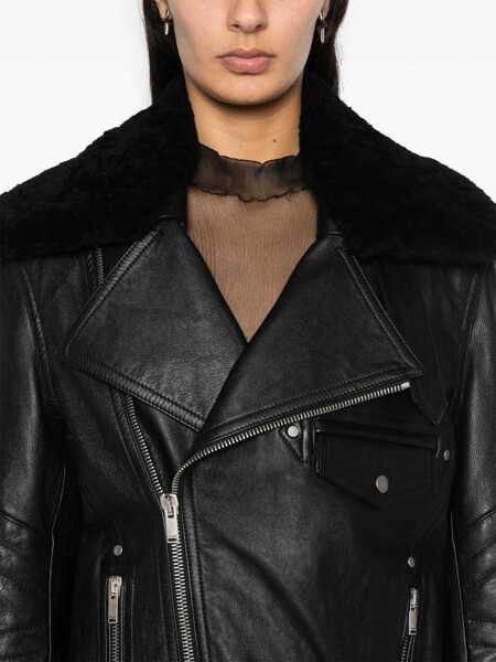 Geci biker Saint Laurent Leather Biker Jacket BLACK Femei (BM 16715070) 5