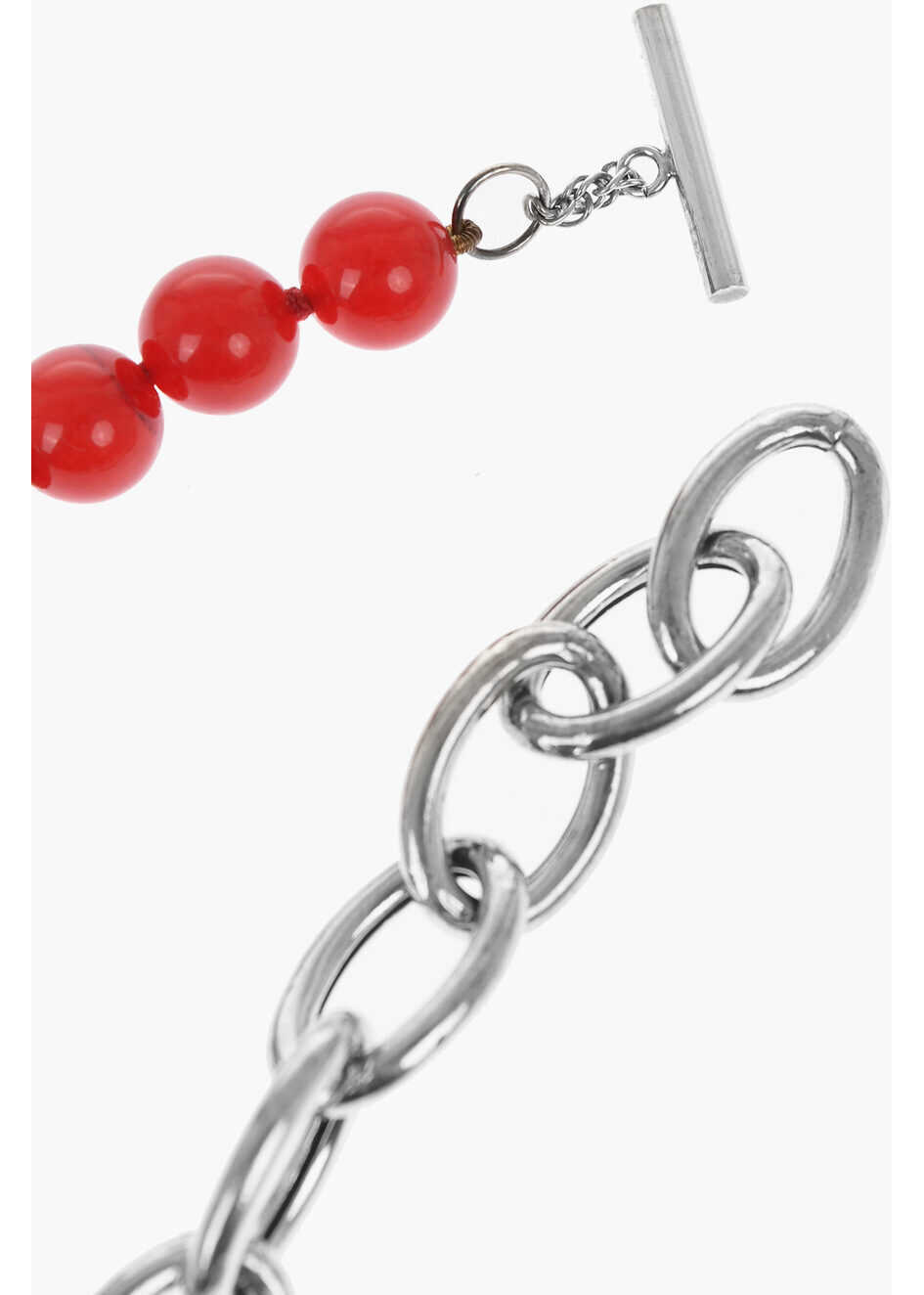 Coliere Jil Sander Silver Solidity Chain Necklace With Beads Silver Barbati (BM 16718502) 3