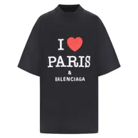 Tricouri Balenciaga Black Cotton T-Shirt Femei