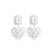 Cercei Self-Portrait Crystal Heart Tiered Earrings Accessories Femei