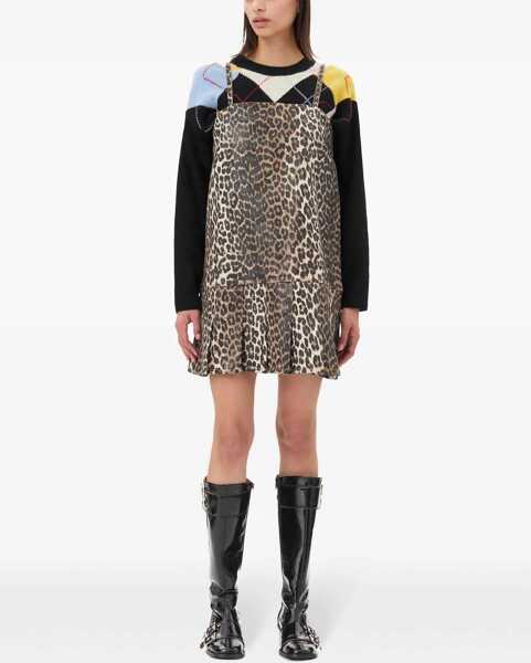 Rochii casual Ganni Dress With Animal Pattern ANIMALIER Femei (BM 16722633) 2