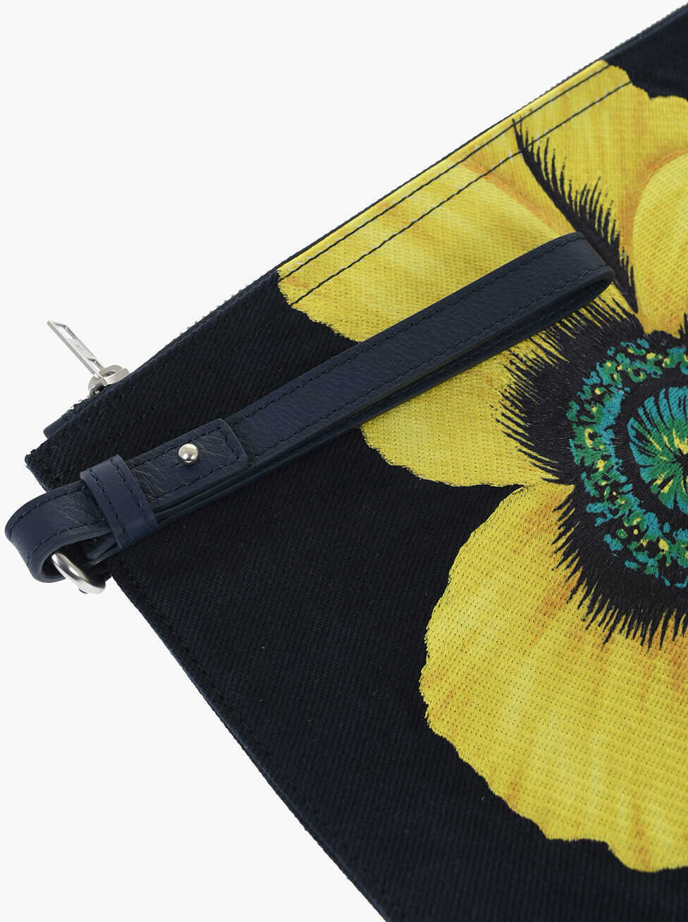 Genti de mana Kenzo Paris Cotton Twill Poppy Clutch Bag With Maxi Embroidery Black Barbati (BM 16722747) 3