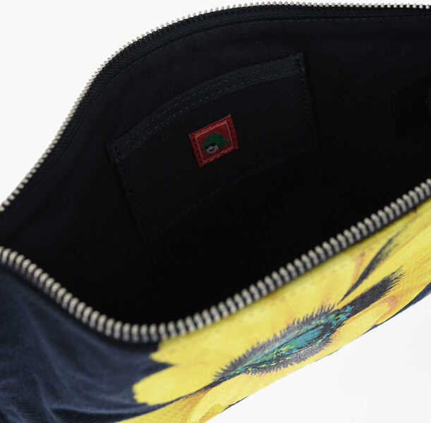 Genti de mana Kenzo Paris Cotton Twill Poppy Clutch Bag With Maxi Embroidery Black Barbati (BM 16722747) 4