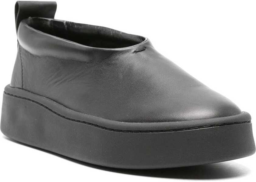 Sneakers Jil Sander Leather Slip-On Sneakers With Rubber Sole Black Barbati (BM 16725726) 2