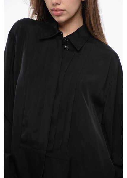 Camasi casual Jil Sander Asymmetric Over Shirt With Hidden Placket Black Femei (BM 16725732) 3