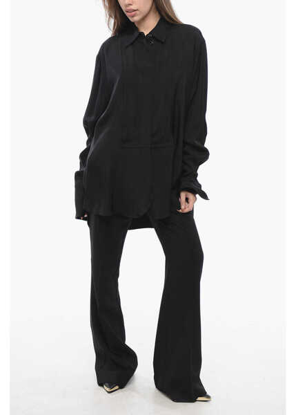 Camasi casual Jil Sander Asymmetric Over Shirt With Hidden Placket Black Femei (BM 16725732) 4