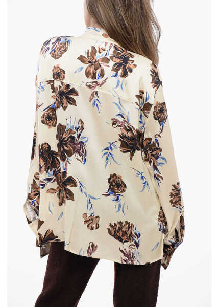 Camasi casual Jil Sander Floral Shirt With Self-Tie Detailing White Femei (BM 16725735) 3