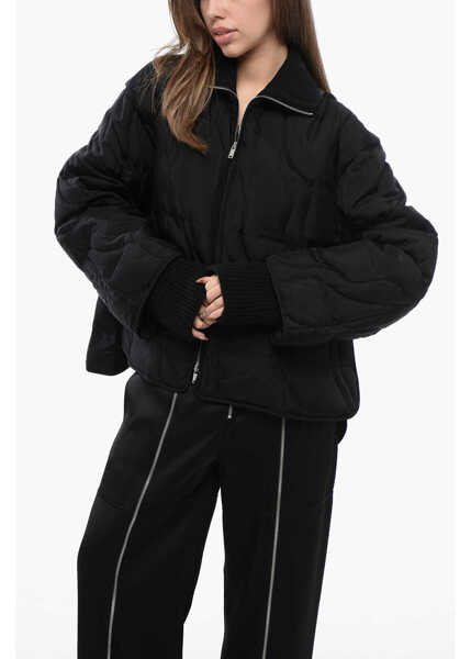 Geci de iarna Jil Sander Quilted Down Jacket With Padded Scarf Black Femei (BM 16725741) 4