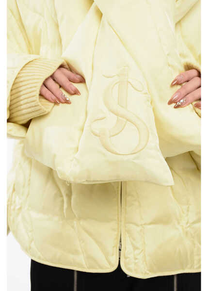 Geci de iarna Jil Sander Quilted Down Jacket With Padded Scarf Yellow Femei (BM 16725744) 4