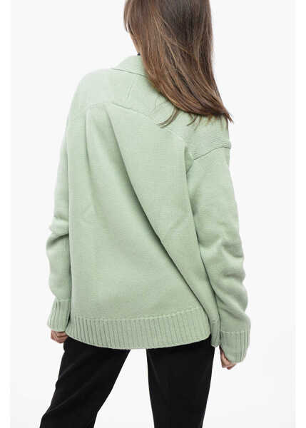 Cardigane Jil Sander Cashmere-Blended Cardigan With Asymmeric Hem Green Femei (BM 16725750) 2