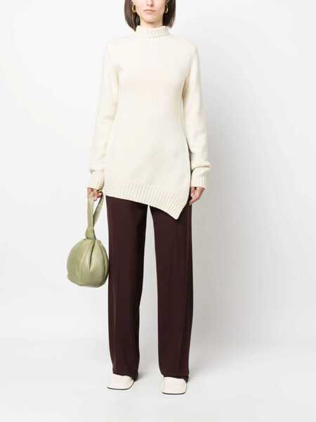 Pulovere Jil Sander Turtleneck Sweater With Asymmetric Hem White Femei (BM 16725753) 2