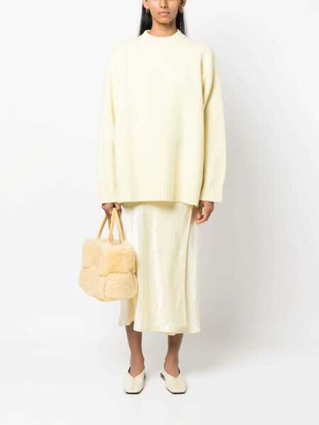 Pulovere Jil Sander Dropped Shoulder Over Sweater With Asymmetric Hem Yellow Femei (BM 16725756) 2