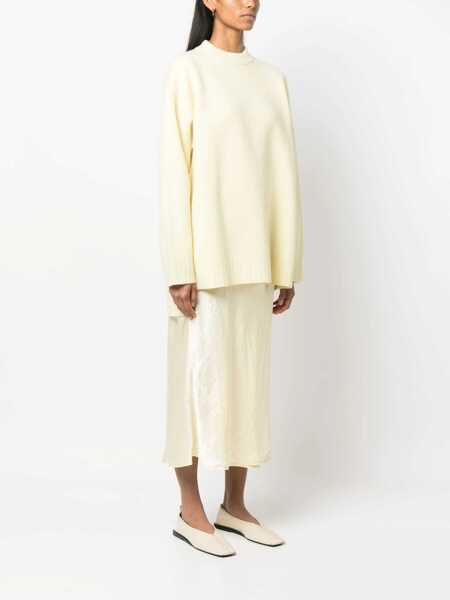 Pulovere Jil Sander Dropped Shoulder Over Sweater With Asymmetric Hem Yellow Femei (BM 16725756) 3