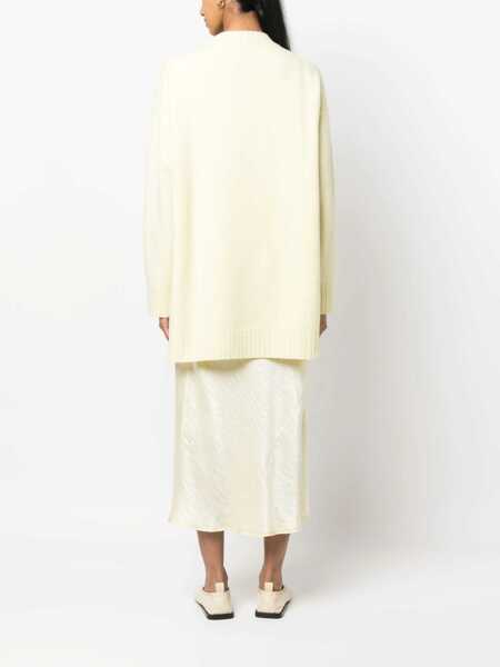 Pulovere Jil Sander Dropped Shoulder Over Sweater With Asymmetric Hem Yellow Femei (BM 16725756) 4