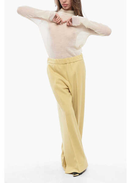 Pantaloni casual Jil Sander Cropped Wide-Leg Pants With Split Hem Yellow Femei (BM 16725765) 3