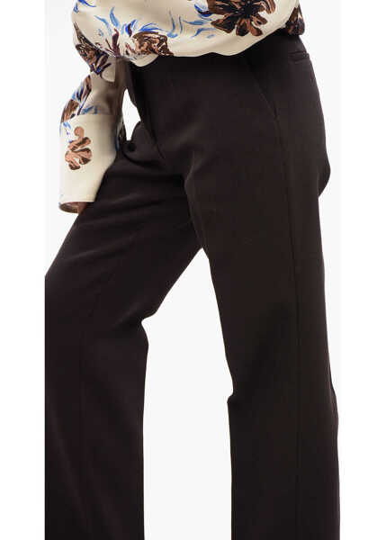 Pantaloni casual Jil Sander Wool-Blended Pants With Straight Leg Brown Femei (BM 16725777) 3