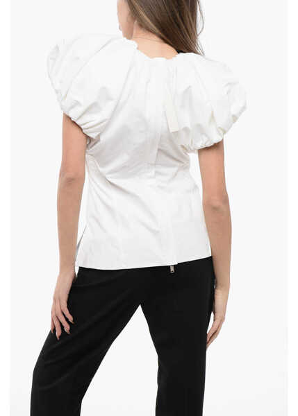 Bluze Jil Sander Flared Top With Puffed Sleeves White Femei (BM 16725783) 2