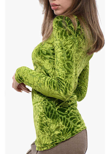 Bluze Jil Sander Flocked Floral Top Green Femei (BM 16725786) 2