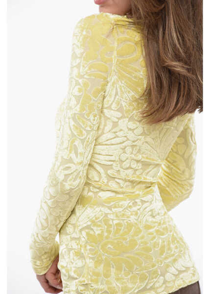 Bluze Jil Sander Flocked Floral Top Yellow Femei (BM 16725789) 2