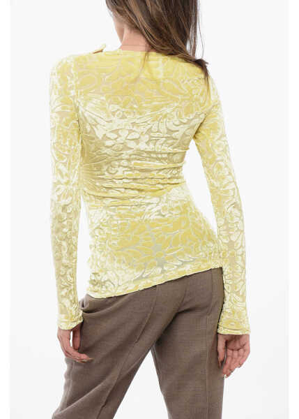 Bluze Jil Sander Flocked Floral Top Yellow Femei (BM 16725789) 3