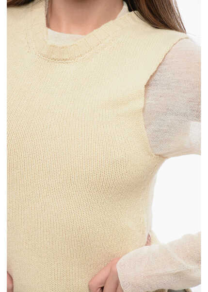 Pulovere Jil Sander Wool Long Sweater With Asymmetric Hem White Femei (BM 16725798) 4