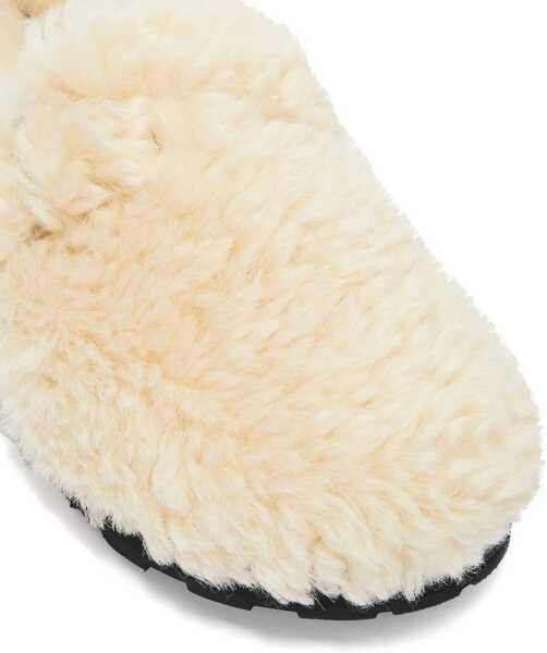 Saboti Jil Sander Buckled Curly Shearling Mules Beige Barbati (BM 16726071) 4