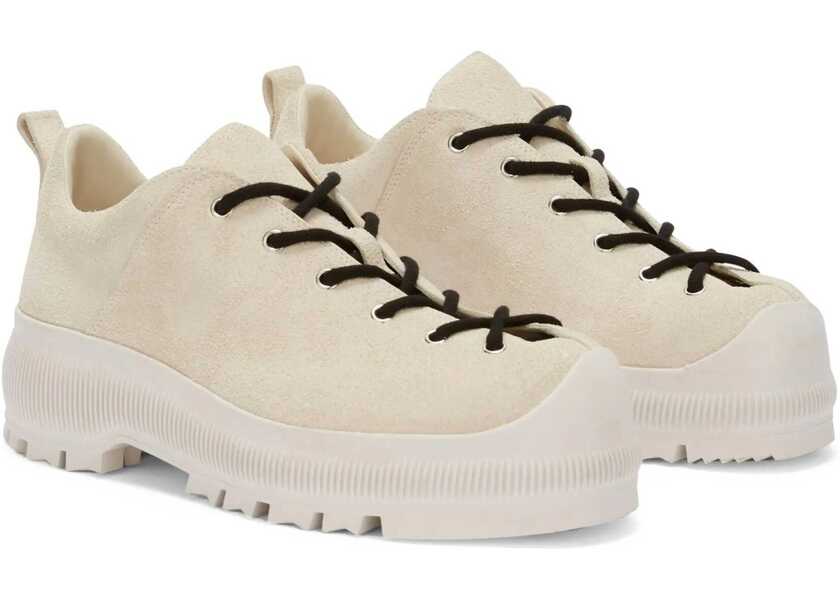 Sneakers Jil Sander Suede Lace-Up Sneakers With Vibram Sole White Barbati (BM 16726074) 2