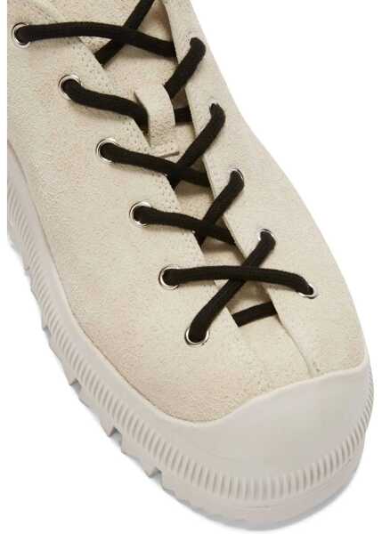 Sneakers Jil Sander Suede Lace-Up Sneakers With Vibram Sole White Barbati (BM 16726074) 4