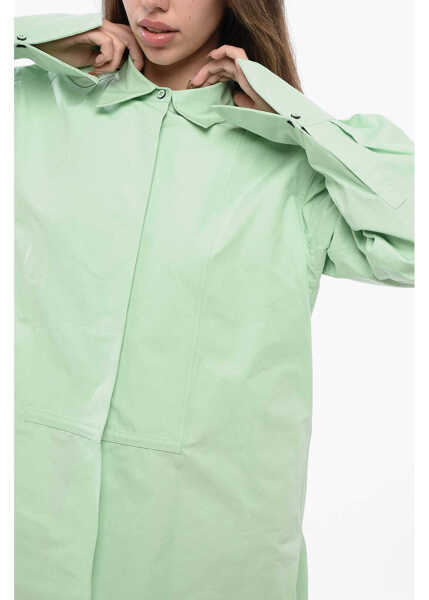 Camasi casual Jil Sander Cotton Asymmetric Shirt With Hidden Placket Green Femei (BM 16726089) 3