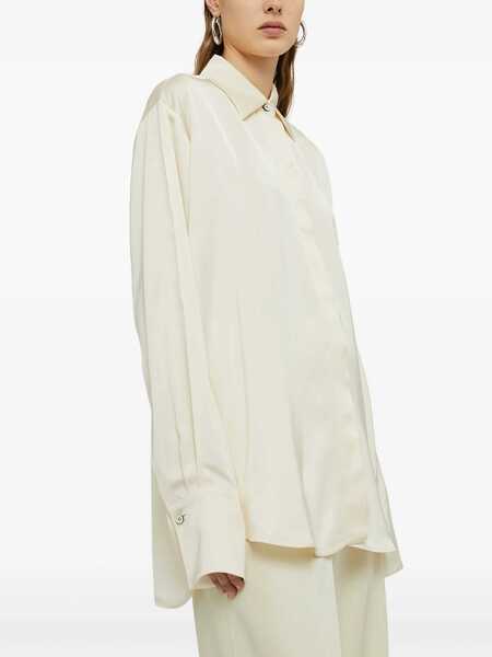 Camasi casual Jil Sander Viscose French Collar Shirt White Femei (BM 16726092) 4