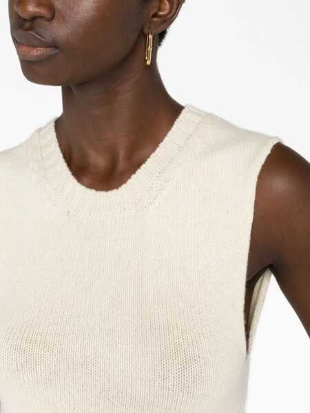 Pulovere Jil Sander Wool Sleeveless Sweater With Removable Wrap White Femei (BM 16726095) 3
