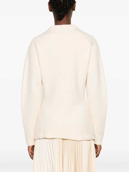 Pulovere Jil Sander Wool Crewneck Sweater White Femei (BM 16726098) 4