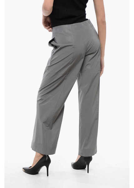 Pantaloni casual Jil Sander Reflector Cropped Pants With Zipped Detailing Silver Femei (BM 16726104) 2