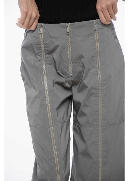 Pantaloni casual Jil Sander Reflector Cropped Pants With Zipped Detailing Silver Femei (BM 16726104) 3