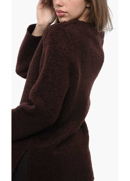 Pulovere Jil Sander Boucl Wool Sweater With Boat Neck Brown Femei (BM 16726107) 3