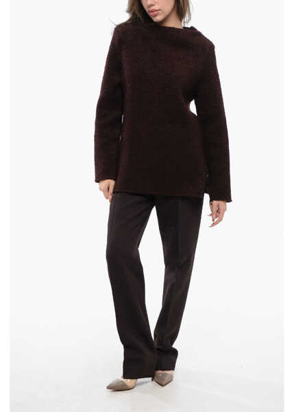 Pulovere Jil Sander Boucl Wool Sweater With Boat Neck Brown Femei (BM 16726107) 4