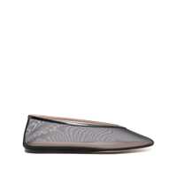 Balerini Black Ballerinas In Fishnet Style In Leather Woman Femei
