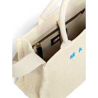 Genti de mana Marni Dama - Genti de mana Marni Raffia Effect Fabric Small Tote Bag BEIGE Femei (BM 16727820) - B-mall.ro