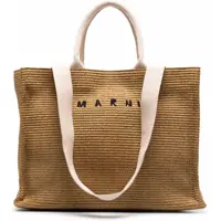 Genti de mana Large Raffia Effect Fabric Tote Bag Femei