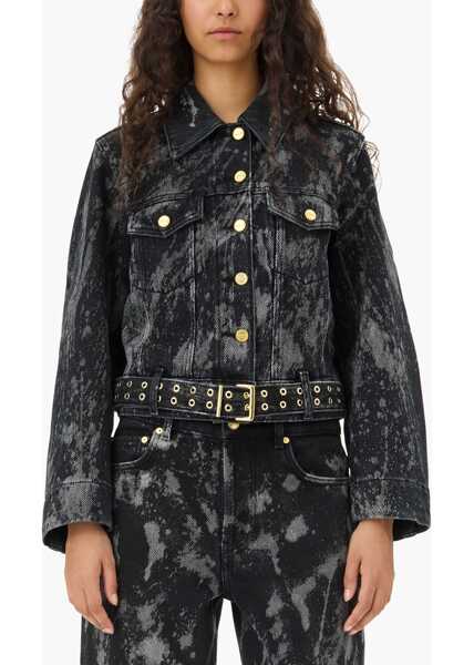 Sacouri office Ganni Heavy Denim Jacket BLACK Femei (BM 16727964) 5
