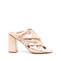 Sandale Forte_Forte Heeled Laminated Leather Crossed Sandals Shoes Femei