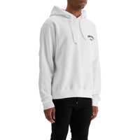 Bluze de trening White Cotton Hoodie With Embroidered Logo Barbati