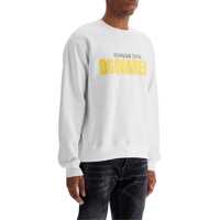 Hanorace White Cotton Sweatshirt With Distinctive Yellow Logo Barbati