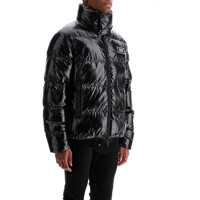 Geci de iarna Lightweight Black Padded Nylon Jacket With High Collar Barbati