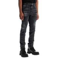 Blugi drepti Cool Guy Black Cotton Jeans With Faded Effect Barbati