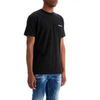 Tricouri Black Cotton T-Shirt With Embroidered Logo Barbati