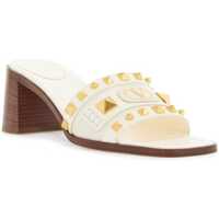 Saboti Dama - Saboti Valentino Garavani Ivory Leather Slippers With Golden Studs And Low Heel IVORY Femei (BM 16730751) - B-mall.ro